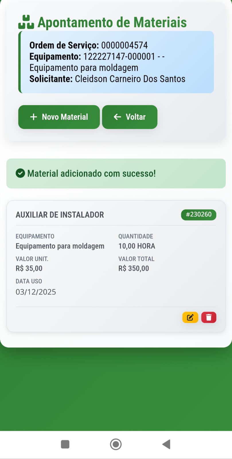 Cálculo automático de custos